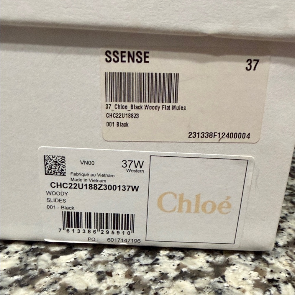 Chloé Black Canvas Logo Slide Sandals with Tan Footbed - Picture 4 of 8